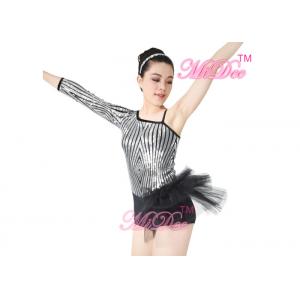 China Beautiful Sequins Jazz Tap Costumes Diagonal - Neck Biketard Dance Costume supplier