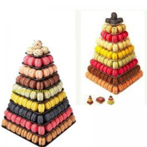 China Multifunctional Black 9 tiers plastic macaron tower packaging boxes Square macaron tower made in China supplier