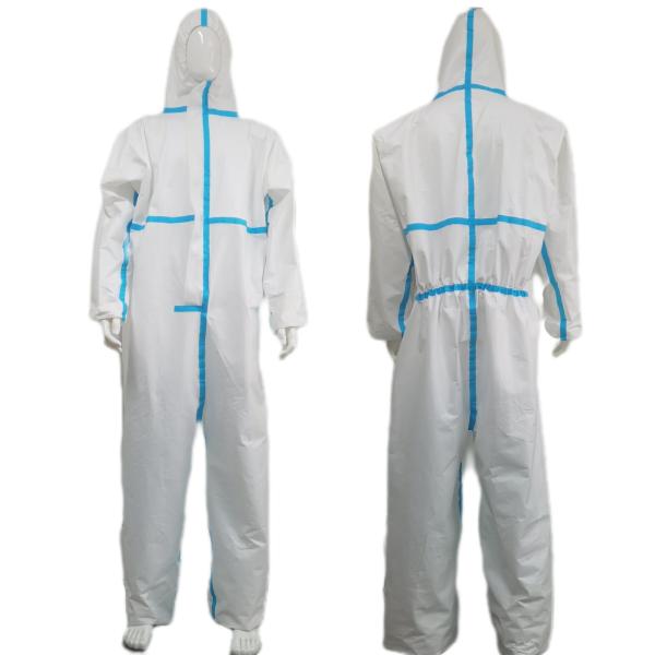 Stretch-Able Disposable Suits Waterproof Type4/5/6 Coverall Microporous Film Function