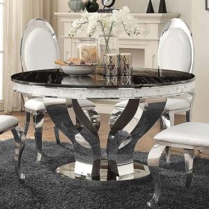 Anchorage Glam Silver Dining Room Table Set D150XH75 Light Luxury