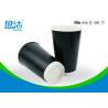 tazas de papel reciclables negras disponibles 16oz con diseño de la estructura doble