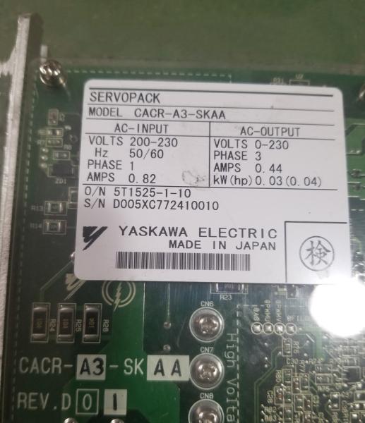 Yaskawa CACR-A3-SKAA AC Servo Driver 1/3 Phase 200-230V 50/60HZ