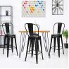 China Restaurant High Bistro Table And Stools Outdoor Modern Black Metal Stackable Style wholesale