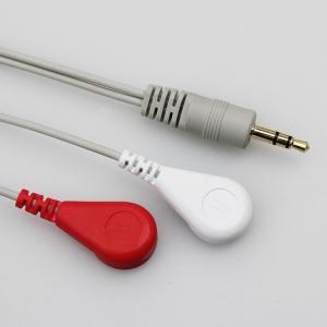 Medical Cable 3.5mm Audio Plug to ECG Snap Electrode Lead Wire ECG Conductive Electrode Cable