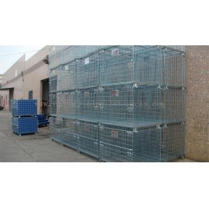 China Forklift Operation Collapsible Wire Containers Stacked Height Under 4 Meter supplier