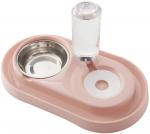 Double Dog Cat Bowls, Stainless Steel Dog Bowl Cat Food Bowls and Water Feeder with Automatic