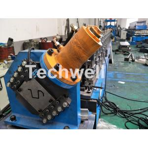 PLC Electrical Control Hat Profile Cold Roll Forming Machine With 1.5 Inch Chain Transmission