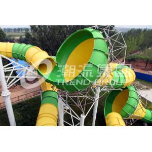 Galvanized Carbon Steel / Fiberglass Structure Tantrum Valley Water Slides For Family Games