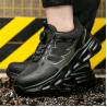 BOA Rotating Button Work Shoes TPU Flying Knit Black Industrial Safety Shoes With Kevlar Mid Sole And Anti-smash EVA Sole