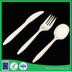 China Healthy and Eco-friendly corn starch biodegradable disposable dinner knife, spoon, fork supplier