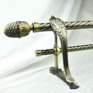 Window Twisted Wrought Iron Curtain Pole Short Brass Double Curtain Rods