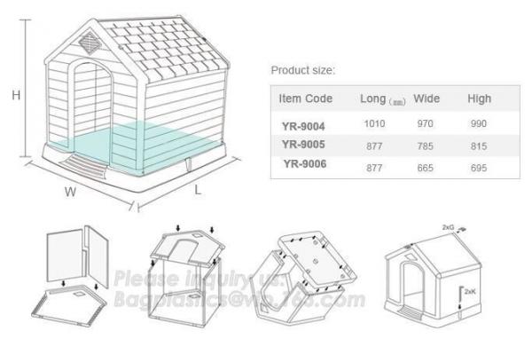 Outdoor Large Plastic Dog House Cubby House Pet Products, plastic foldable pet