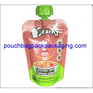 China Baby drinks food spouted bags, stand up pouch with spout for fruit juice milk packaging supplier