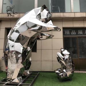 China Stainless Steel Bear Sculpture Mother And Son Geometric Polished Modern Large Outdoor Metal supplier