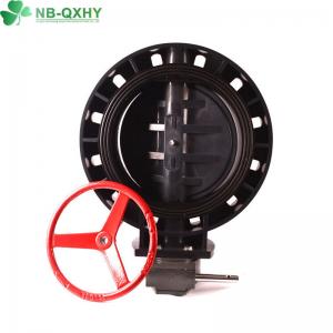 China QX Manual Flange Butterfly Valve for Sea Water EPDM Rubber Seat PVC Control Valve supplier