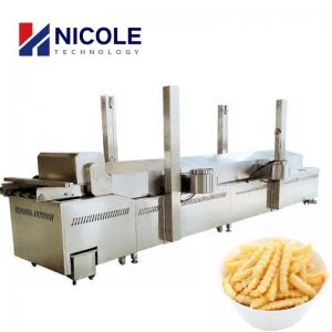 China Customized Continuous SUS 304 Pellet Frying Line Electric Commercial Potato Chip Fryer supplier
