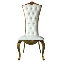 China Precious Tall White Bridal Chair Tufted Button Back For Wedding Reception on sale
