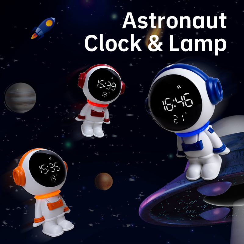 China APP Control Customized Lighting Smart Wake-up Astronaut Alarm Clock for sale