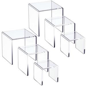 Stair Clear Acrylic Display Stand Riser Pedestals For Laptop 5mm Thickness