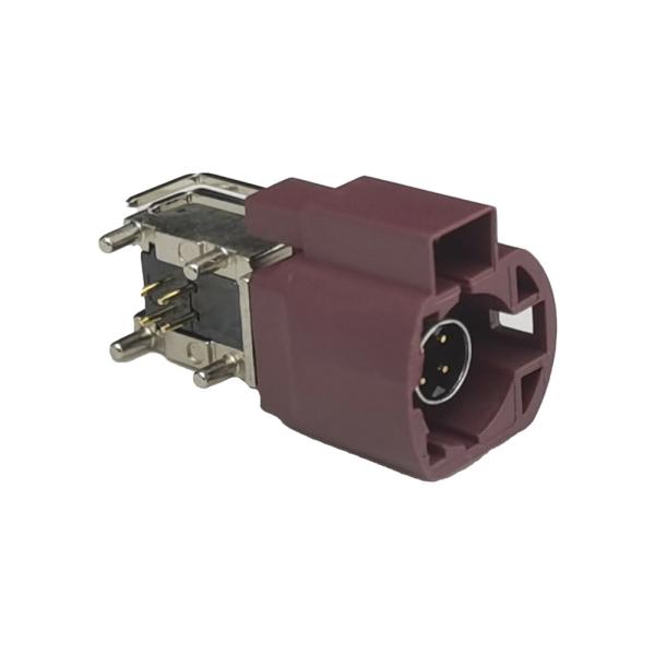 FAKRA HSD LVDS 4+2Pin Rigid Angle Type Panel Mount Through Hole D Code Plug (Паннель типа с жестким углом, установленный через отверстие D)