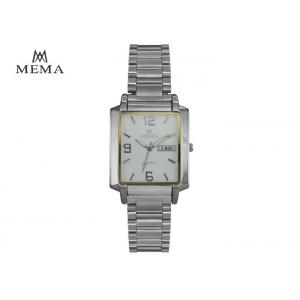 China MEMA Calendar Square Wrist Watches For Mens Alloy Shell Alloy Band supplier