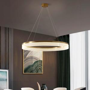 Tricolor Modern Ring Chandelier Dimmable Double Ring Pendant Light With Acrylic Lampshade