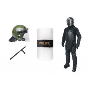 China Olive Green Anti Riot Helmet Police Riot Shield Baton Equipment For Protection supplier