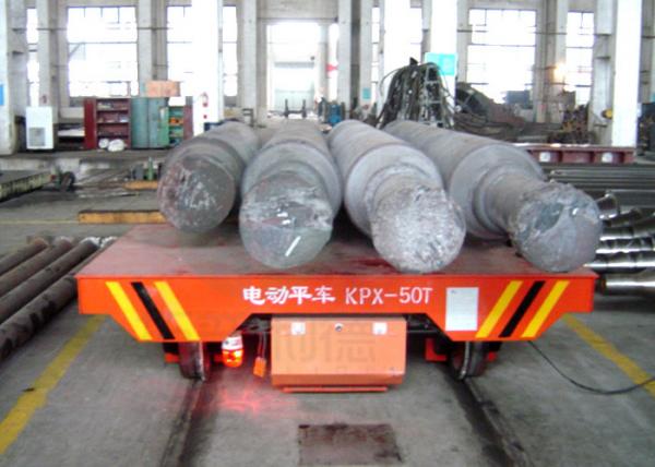 Warehouses transport motorized rail guided transfer cart for foundry plant