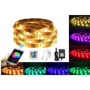 China 150 LEDS 5M RGB Bluetooth LED Strip 12V DC WiFi Phone APP Remote Controller+ 3A Power Adapte supplier