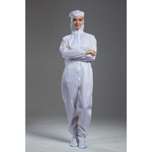 Anti Static autoclavable ESD cleanroom garment hooded coverall white color with shoes cover for class 100