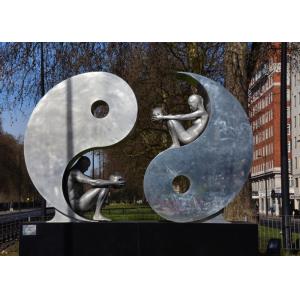 China Public Art Modern Stainless Steel Sculpture , Yin And Yang Sculpture For Garden wholesale