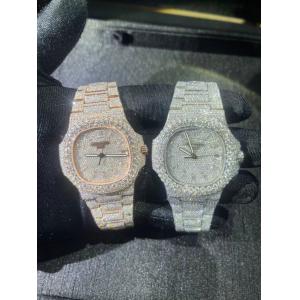 Mechanical VVS Moissanite Iced Out Diamond Watch Swiss Clone Automatic Movement