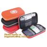 Red pu leather waterproof mini eva first aid kit case,first aid box plastic case