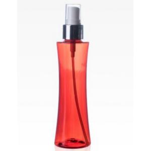 Red Color PET Plastic Toner Water Bottle 150ml With Silver Sprayer Lid