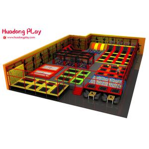 Indoor Trampoline Park Equipment , High Jump Trampoline Gym Equipment Over 500sqm