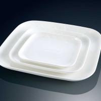 China White Ceramic Square Plates Durable Porcelain Dessert Plate For Home on sale