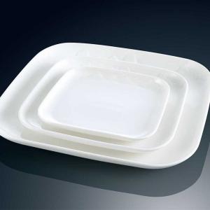 White Ceramic Square Plates Durable Porcelain Dessert Plate For Home
