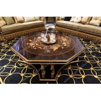 China Luxury Royal Antique Gold Square Wooden Shenzhen hand carved Coffee Tables AT-301 on sale