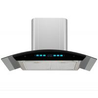 China Smart Stainless Steel Glass Range Hood with App Control Low Noise Kitchen Chimney Hood on sale