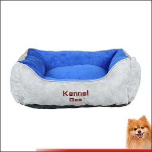 washable dog beds for large dogs artificial leather and short plush pp cotton pet bed