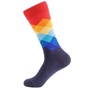 Mens Funky Colorful Patterned Dress Socks With Cool And Crazy Designs