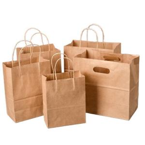 China Food Industrial Customized Promotion Offset Printing Paper Kraft Bag with Handles supplier