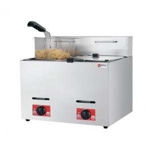 Gas Powered 6L 6L Commercial Stainless Steel 2 Tanks Lpg Deep Fryer for Quick Cooking