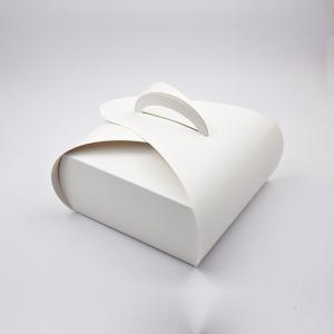 China Custom Lightweight White Cake Box With Handle Food Packaging Box supplier