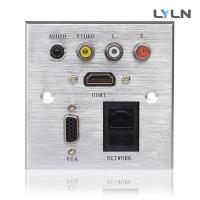 China Wall Mounted AV Wall Plate , Hdmi Vga Audio Faceplate For Training Room on sale