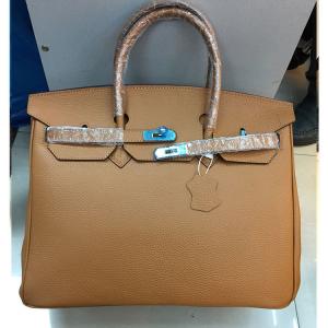 high quality 40cm camel litchi leather handbags newest fashion ladys handbag L-RB5-2