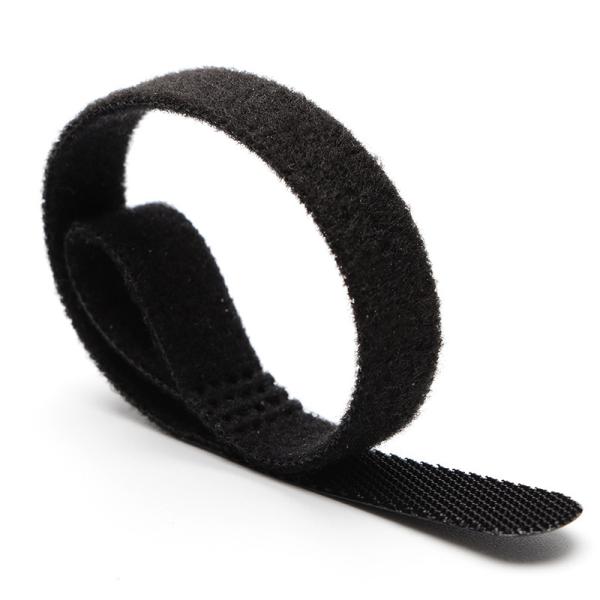 Gancho y bucle para cable en forma de P, blanco y negro, para auriculares, de doble cara, 12 mm