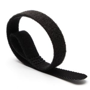 China 黒と白のP型ケーブルフックアンドループヘッドフォン両面12mm wholesale