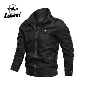 Custom Printed Winter Padded Sportswear Utility Bomber Leather Jacket Men with Zipper Pockets