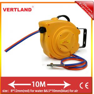Retractable Air Hose Reel , auto-rewind air hose reel GQ100E 8*12mm(Water hose in Orange) +6.5*10mm(Air hose in blue)